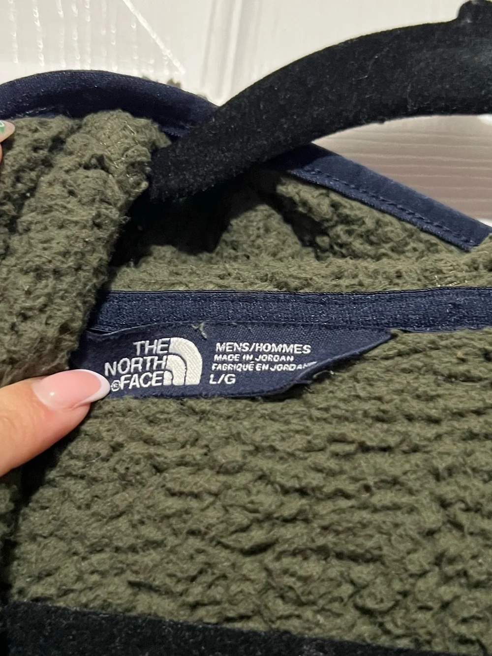 💗 The North Face - Men’s Olive Green Sherpa Puffer Hoodie with Tan Trim